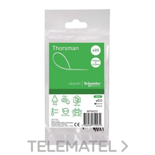 Cable tierra 100x2,5mm negra con referencia IMT46231 de la marca SCHNEIDER ELECTRIC.