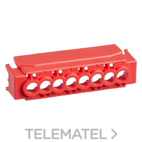 Tapa protección IP2 bornes 4/8 agujeros rojo con referencia 13584 de la marca SCHNEIDER ELECTRIC.