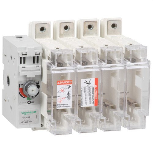 Interruptor seccionable fusible 4x50A 14x51mm con referencia GS2FG4 de la marca SCHNEIDER ELECTRIC.