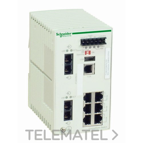 Interruptor GestProf_6x100TXRJ45,2x100FXFOMult con referencia TCSESM083F2CU0 de la marca SCHNEIDER ELECTRIC.