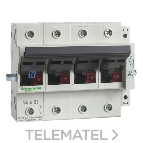 Seccionador tetrapolar 50A con referencia GK1EX de la marca SCHNEIDER ELECTRIC.