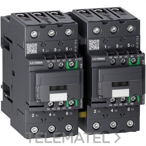 Inversor 3P AC3 440V 80A 48-130V AC/DC con referencia LC2D80AEHEX de la marca SCHNEIDER ELECTRIC.