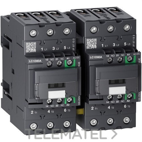 Inversor 3P AC3 440V 80A 100-250V AC/DC con referencia LC2D80AKUEX de la marca SCHNEIDER ELECTRIC.