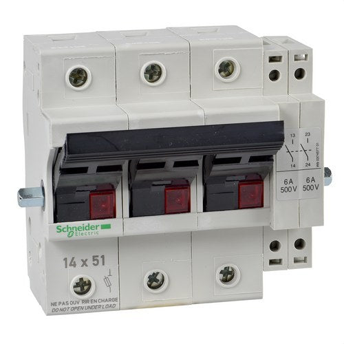 Seccionador tripolar 50A con referencia GK1EW de la marca SCHNEIDER ELECTRIC.
