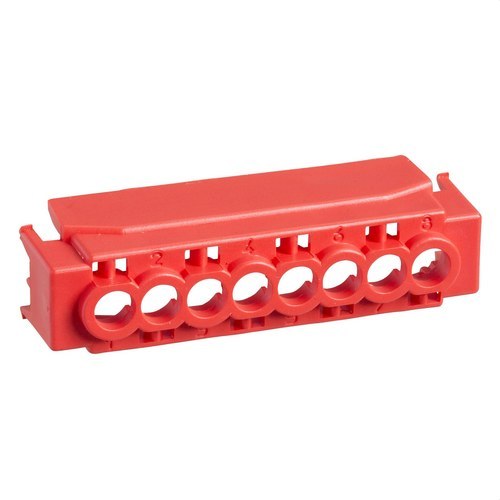 Tapa protección IP2 bornes 4/8 agujeros rojo con referencia 13584 de la marca SCHNEIDER ELECTRIC.