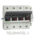 Seccionador portafusible tetrapolar 1 contacto auxiliar 50A fusible 14x51 con referencia GK1EY de la marca SCHNEIDER ELECTRIC.
